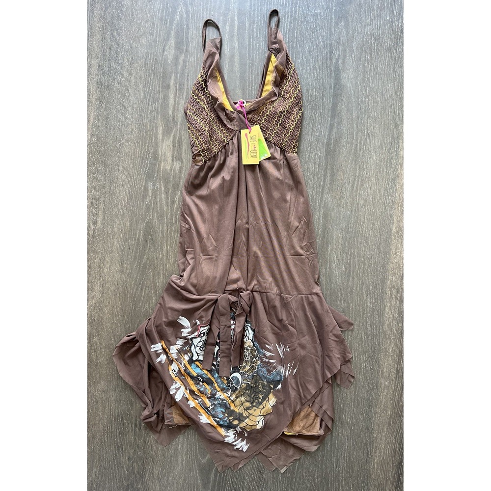 Save The Queen NWT Vintage Deadstock Made In Italy Brown Dress XL